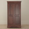 Antoinette dark mahogany double door wardrobe front