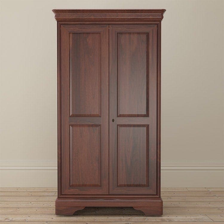 Antoinette dark mahogany double door wardrobe front